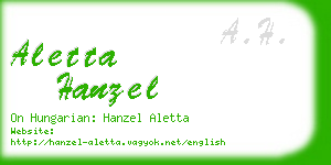 aletta hanzel business card